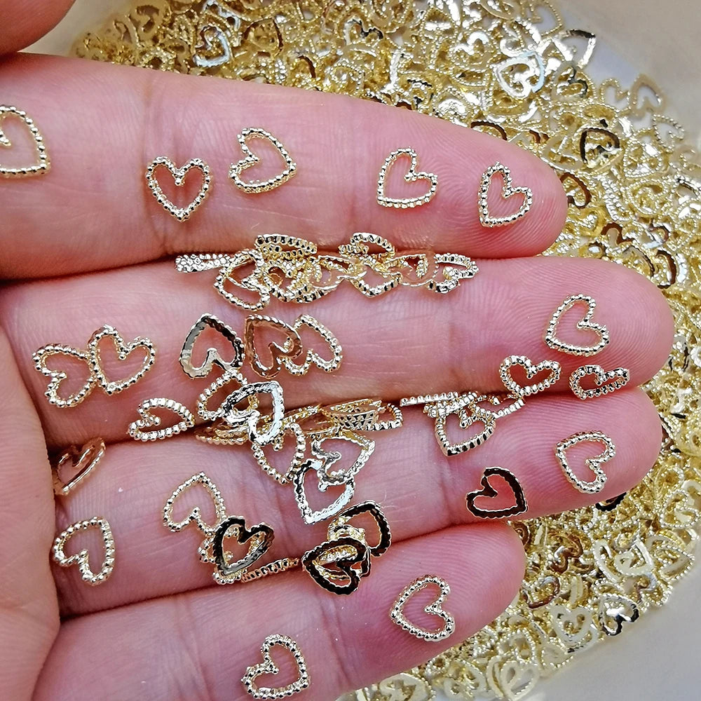 30 pcs Heart Shaped Nail Art Charms