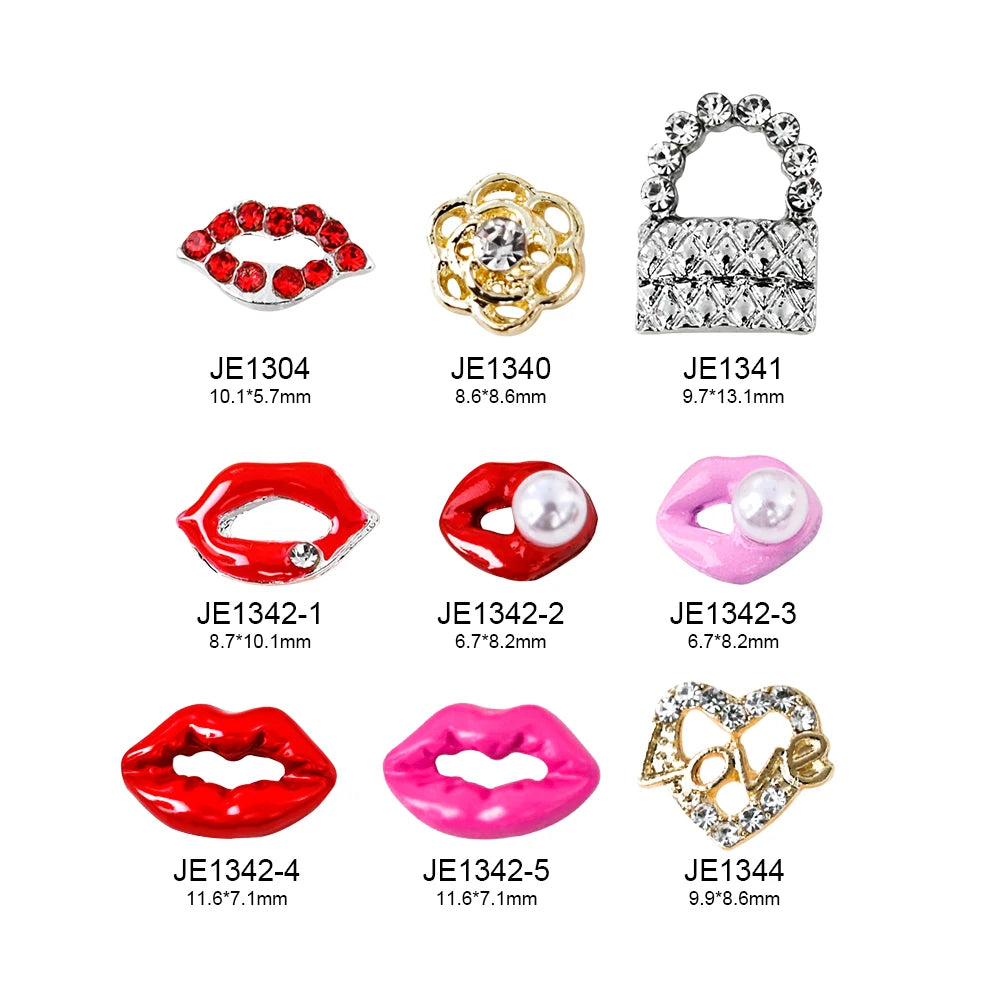 Luxury Lips Nail Charms 3D