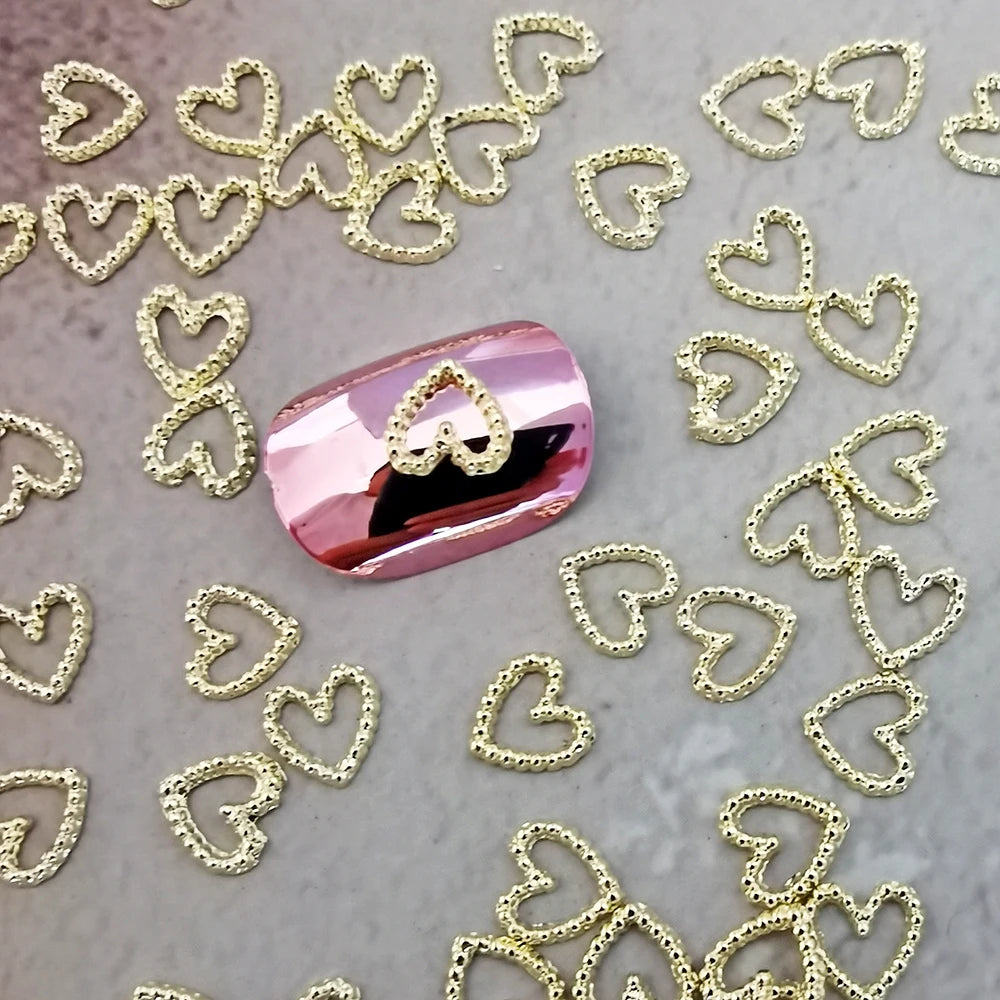 30 pcs Heart Shaped Nail Art Charms