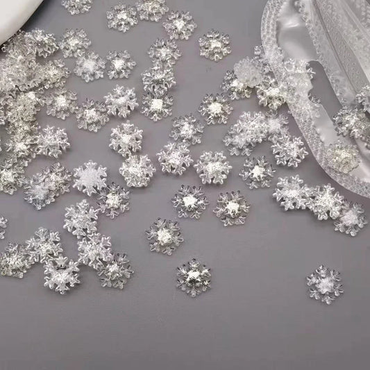 Christmas Sparkling White Snowflake Nail Charms