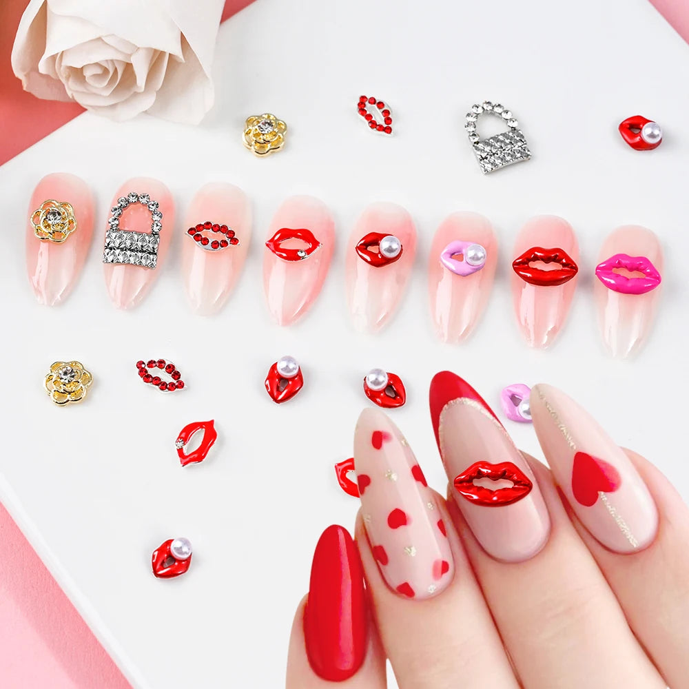 Luxury Lips Nail Charms 3D