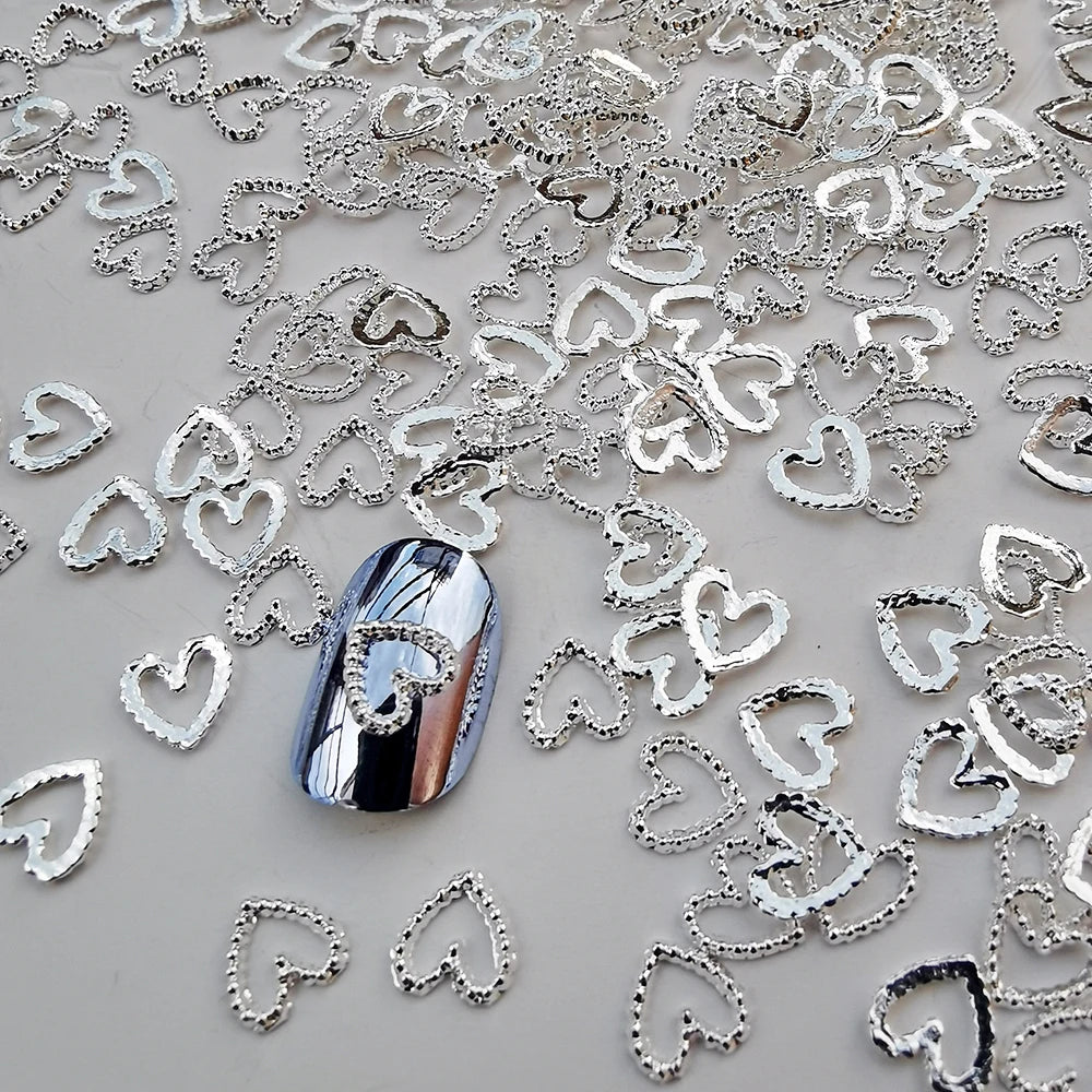 30 pcs Heart Shaped Nail Art Charms